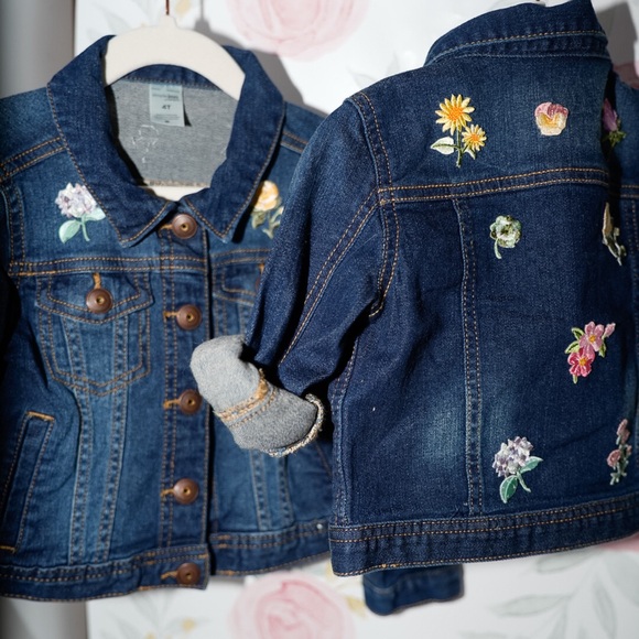 Customized floral denim jackets - infant - toddler size - Picture 3 of 7